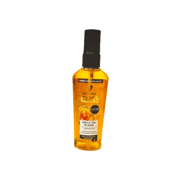 روغن مو گلیس مدل Daily Oil Elixir حجم ۷۵ میلی‌لیتر (اکسیر ترمیم‌کننده و درخشان‌کننده)